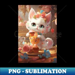 Cute Dessert Kitty 1 - PNG Sublimation Digital Download - Perfect for Sublimation Mastery