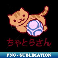 cute kitty collector orange tabby cat fred playing with soccer ball  catbook 006 - Modern Sublimation PNG File - Transform Your Sublimation Creations