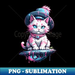 Pink cat with UFO - Exclusive Sublimation Digital File - Boost Your Success with this Inspirational PNG Download