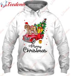 Cocker Spaniel Rides Red Truck Christmas Pajama T-Shirt, Funny Christmas Sweaters For Couples  Wear Love, Share Beauty