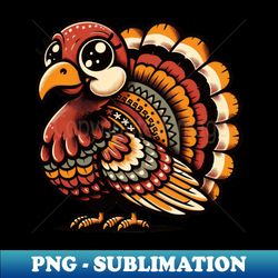boho turkey thanksgiving retro bird graphic illustration - unique sublimation png download - unleash your inner rebellion