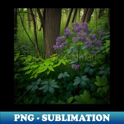 Violet flowers - PNG Sublimation Digital Download - Bring Your Designs to Life