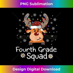 Fourth Grade Squad Reindeer Teacher Kids Christmas 4th Grade Tank Top - Chic Sublimation Digital Download - Pioneer New Aesthetic Frontiers