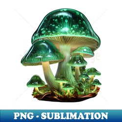 Amazing green glass mushrooms - High-Resolution PNG Sublimation File - Unleash Your Inner Rebellion
