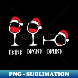 Santa Claus Drink Wine Christmas Red Wine Glass Xmas Party - Artistic Sublimation Digital File - Boost Your Success with this Inspirational PNG Download