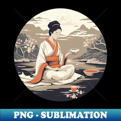 Geisha Tea Ceremony - Unique Sublimation PNG Download - Enhance Your Apparel with Stunning Detail