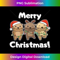 Otter Merry Christmas Winter Animals Otter Tank To - Vibrant Sublimation Digital Download - Access the Spectrum of Sublimation Artistry