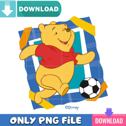 Pooh Soccer PNG Perfect Sublimation Design Download