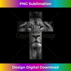 T-shirt Jesus Cross With Lion Face, Faith In God Tank To - Chic Sublimation Digital Download - Rapidly Innovate Your Artistic Vision