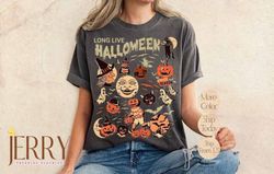 Retro Long Live Halloween Comfort Color Shirt, Vintage Halloween Shirt, Fall Apparel, Spooky Season, Pumpkin Shirt Black