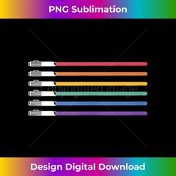Star Wars Pride Lightsabers Rainbow Flag Logo Tank To - Futuristic PNG Sublimation File - Challenge Creative Boundaries