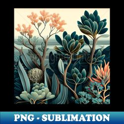 botanical landscape illustration - decorative sublimation png file - unleash your creativity