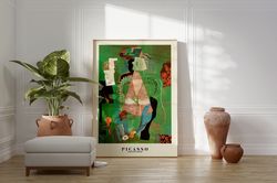 Picasso Exhibition Wall Art Print, Picasso Poster, Minimalist Vintage Poster, Cultural Wall Art, Green Gallery Wall Home