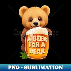 cute bear cub and beer mug - artistic sublimation digital file - spice up your sublimation projects