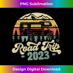 Road Trip 2023 Retro Vintage Camper Van - Sleek Sublimation PNG Download - Access the Spectrum of Sublimation Artistry