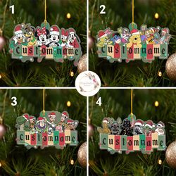 Personalized All Characters Mickey  Friends Disney Christmas Ornament, Santa Claus Ornament