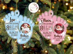 personalized babys first christmas ornament 2023, baby 1st christmas gift, new baby gift