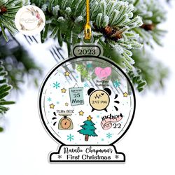Personalized Babys First Christmas Ornament, Custom New Baby Gift,Christmas Tree Ornaments