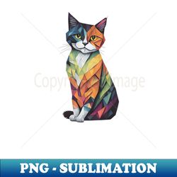 Watercolored Geometric Cat - Professional Sublimation Digital Download - Revolutionize Your Designs