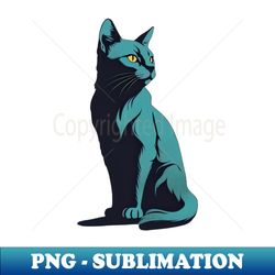 stylized black cat silhouette - Exclusive Sublimation Digital File - Vibrant and Eye-Catching Typography