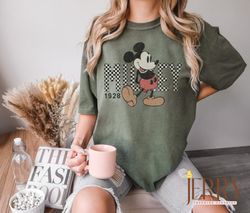 Vintage Disney Mickey Checkered Comfort Shirt, Disney Mouse Shirt, Disney Family Trip Shirt, Disney Vacation Shirt, Disn