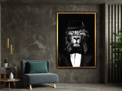 Lion Canvas Print, Office Wall Decor, Motivational Modern Art, Wall Art Canvas Design, Framed Canvas Ready To Hang