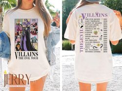 Vintage Disney Villains Evil Tour Two Sided Shirt, Retro Disney Villains Characters Concert Music Shirt, Disney Evil Fri