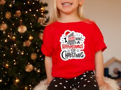 I Want A Hippopotamus T-Shirt, Christmas Hippopotamus Tee, Gift For Christmas, Christmas Kids Outfits, Merry Christmas C