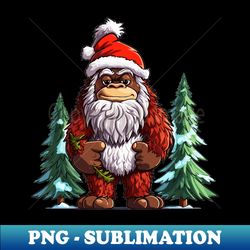 Cute Chibi Bigfoot Christmas, Sasquatch Lover Xmas - Creative Sublimation PNG Download - Create with Confidence