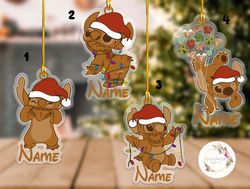 personalized stitch gingerbread ornament, disney stitch christmas tree hanging ornament, xmas stitch gifts
