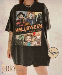 Vintage Horror Halloween Characters Shirt, Horror Movie shirt, Halloween Horror Nights, Scary Movie Tee, Halloween Gift