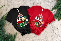 Disney Couples Pluto and Goofy Christmas Ho Ho Ho T-Shirt, Disneyland Vacation Holiday Tee, Christmas Family Matching Sh