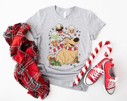 Disney Pixar Up Dug Dog Christmas Light Shirt, Santa Dug Dog Tee, Disneyland Christmas Holiday Sweatshirt, Disney World