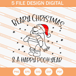 Beary Christmas And A Happy Pooh Year SVG, Pooh SVG
