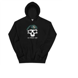 Army Special Forces De Oppresso Liber Green Beret 5th SFG Airborne Skull Unisex Hoodie