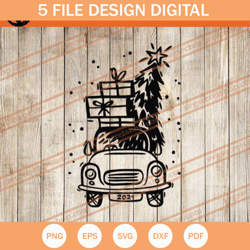 Christmas Car SVG, Car SVG, Christmas Tree SVG