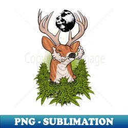 Cannabis weed smoking deer - Vintage Sublimation PNG Download - Perfect for Creative Projects
