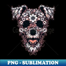 Floral Pup - Premium PNG Sublimation File - Capture Imagination with Every Detail