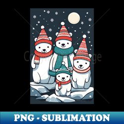 cute polar bears - png sublimation digital download - perfect for personalization