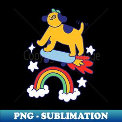 Dog Flying On A Skateboard - Unique Sublimation PNG Download - Spice Up Your Sublimation Projects