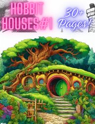 Coloring Book Hobbit Houses,Coloring Pages Hobbit Houses,Easy and Fun Coloring Pages,Coloring Book for Adult and Child