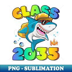 Class of 2035 Shark Grow With Me Kindergarten Back To School - Vintage Sublimation PNG Download - Bring Your Designs to Life
