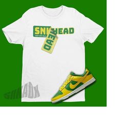 Sneaker Stickers Shirt To Match Dunk Low Reverse Brazil - Retro Dunk Tee - Reverse Brazil Dunks Matching Shirt - Dunk SV