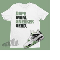 Mom Sneakerhead Shirt To Match Air Jordan 4 Oil Green Seafoam - Retro 4s Tee - Seafoam 4s Shirt - Oil Green 4s Tee - Coo