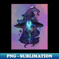 Mushroom Witch Girl - High-Resolution PNG Sublimation File - Perfect for Sublimation Art