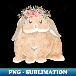 Rabbit and Flower Crown  Bunniesmee - Elegant Sublimation PNG Download - Perfect for Personalization