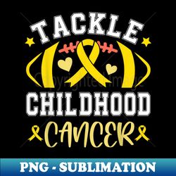 Football Tackle Childhood Cancer Awareness Ribbon - High-Resolution PNG Sublimation File - Revolutionize Your Designs
