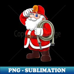 Christmas Firefighter Santa Hat T Funny Decor - Stylish Sublimation Digital Download - Bold & Eye-catching