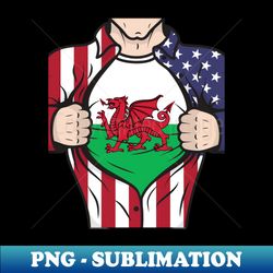 Half American Half Welsh Immigrant From Wales - Sublimation-Ready PNG File - Perfect for Creative Projects