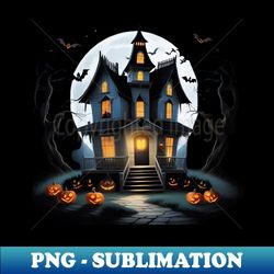 A spooky old mansion - Vintage Sublimation PNG Download - Unleash Your Creativity